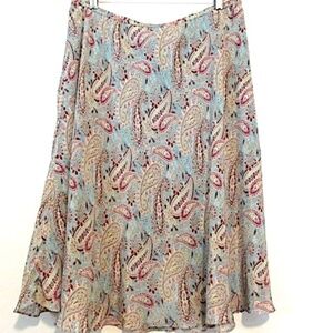 VTG Sundance Pull-on Paisley Full Silk Skirt, Size 16